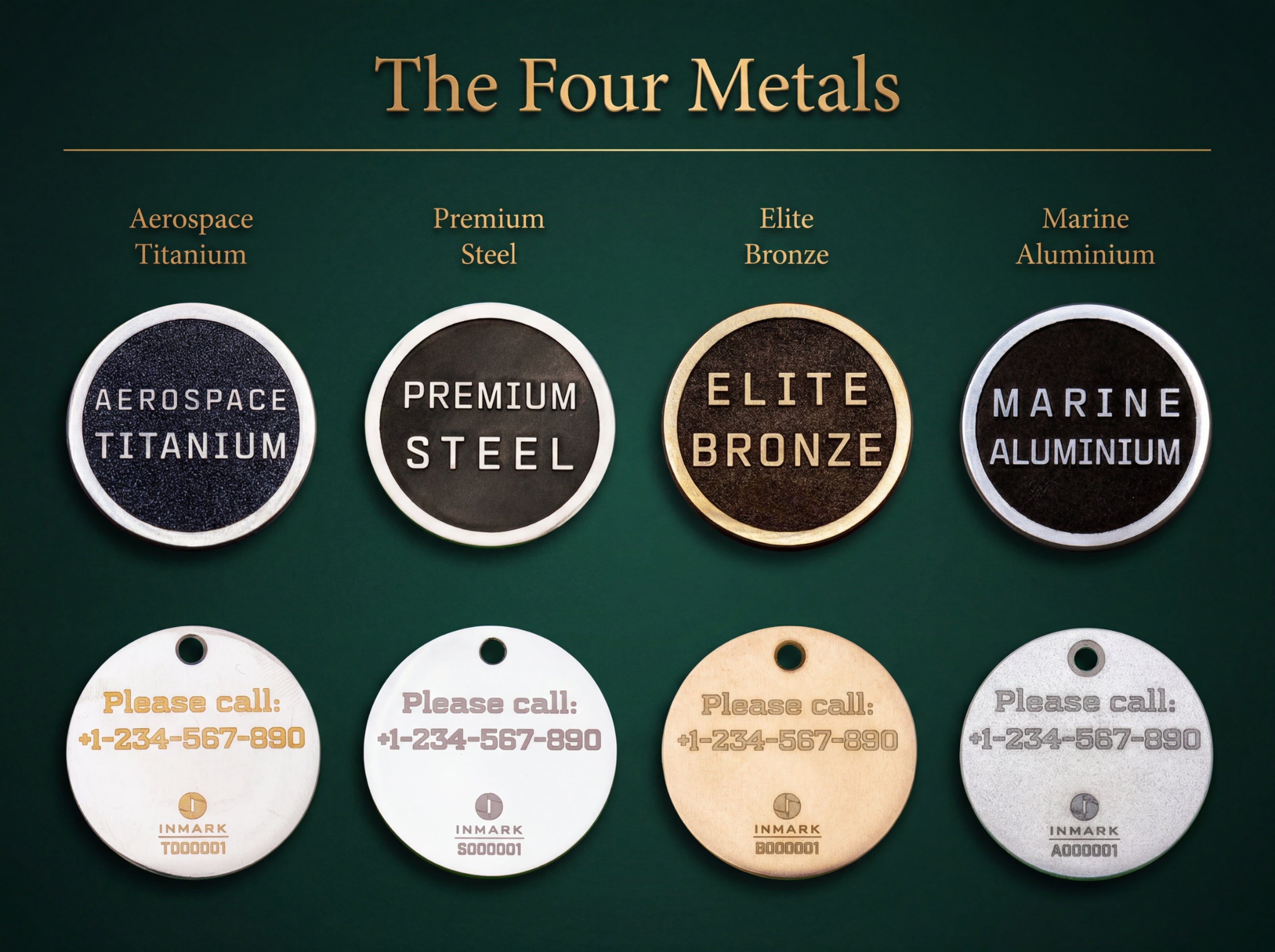 INMARK Pet Pendant - the four available metals