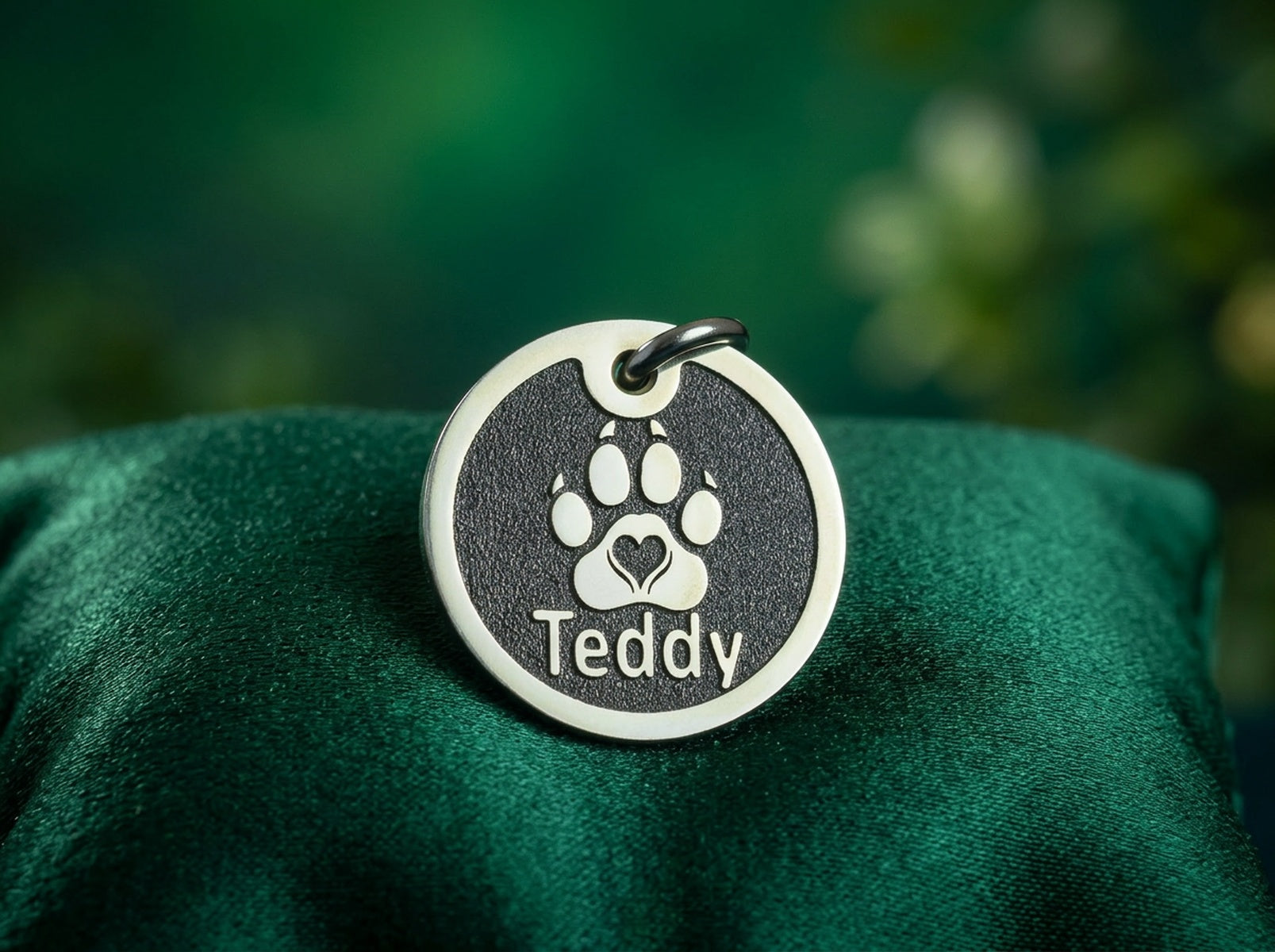 INMARK Paw pet tag - paw print heart engraving